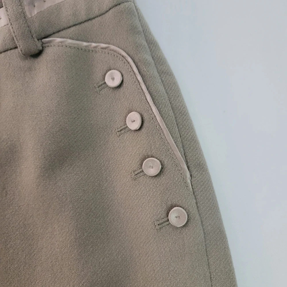 ZOOC Beige Wool pencil Skirt Size Medium 67-94 made in Korea‎ with mutton detail
